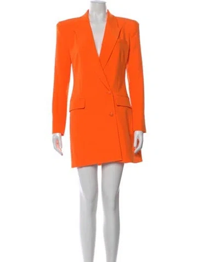 Pre-owned L'agence V-neck Mini Dress In Orange
