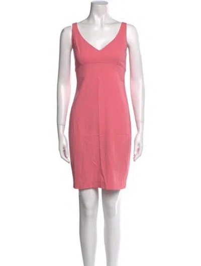 Pre-owned L'agence V-neck Mini Dress In Pink
