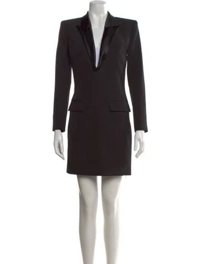 Pre-owned L'agence V-neck Mini Dress W/ Tags In Black