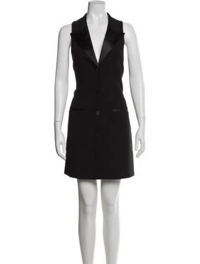 Pre-owned L'agence V-neck Mini Dress W/ Tags In Black