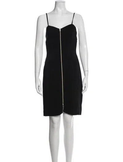 Pre-owned L'agence V-neck Mini Dress W/ Tags In Black
