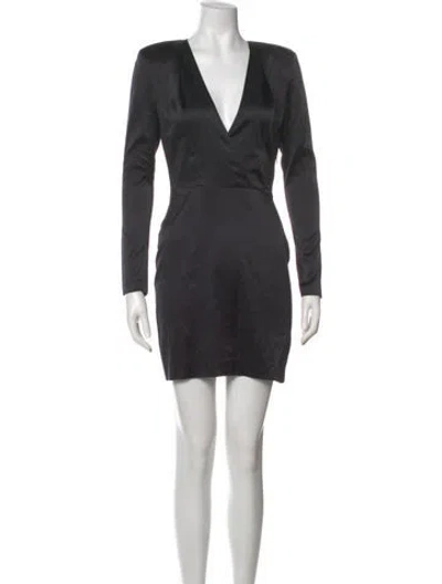 Pre-owned L'agence V-neck Mini Dress W/ Tags In Gray