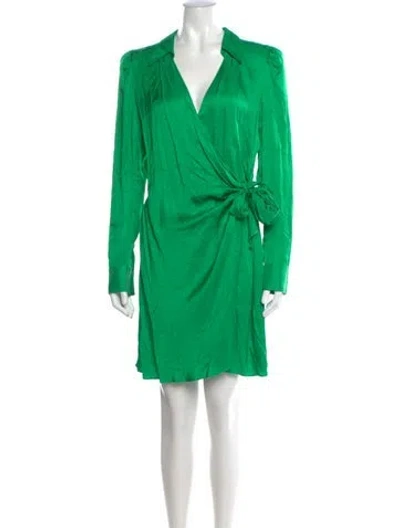 Pre-owned L'agence V-neck Mini Dress W/ Tags In Green