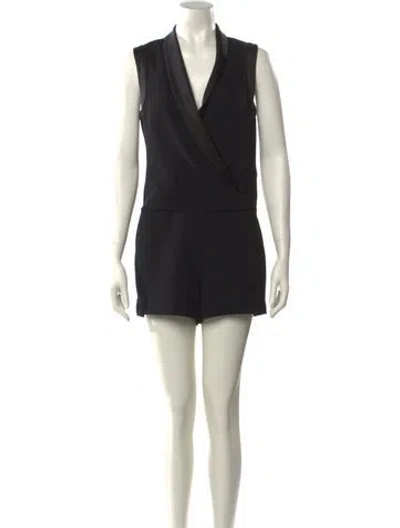 Pre-owned L'agence V-neck Romper In Black