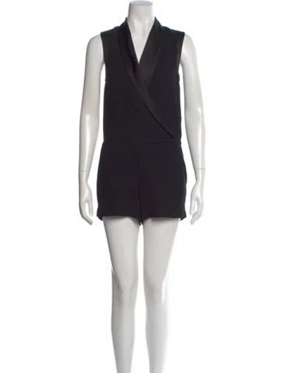 Pre-owned L'agence V-neck Romper In Black