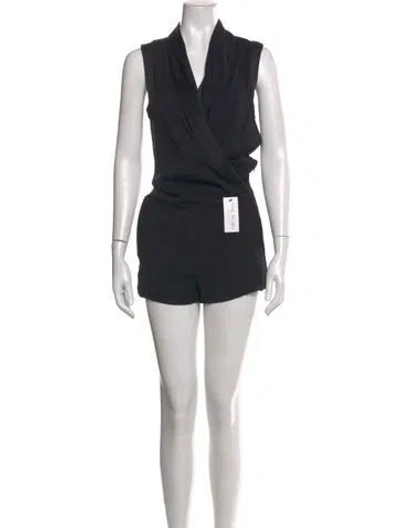 Pre-owned L'agence V-neck Romper In Black