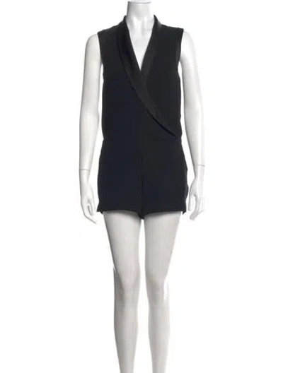 Pre-owned L'agence V-neck Romper In Black