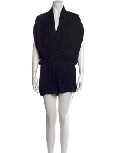 Pre-owned L'agence V-neck Romper In Black