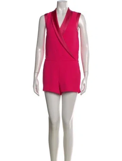 Pre-owned L'agence V-neck Romper In Pink