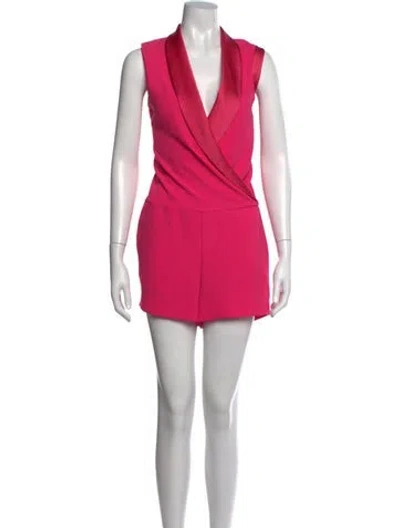 Pre-owned L'agence V-neck Romper In Pink