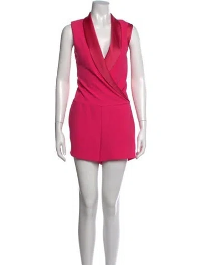 Pre-owned L'agence V-neck Romper In Pink