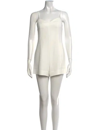 Pre-owned L'agence V-neck Romper In White