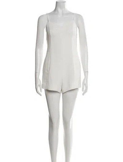 Pre-owned L'agence V-neck Romper In White