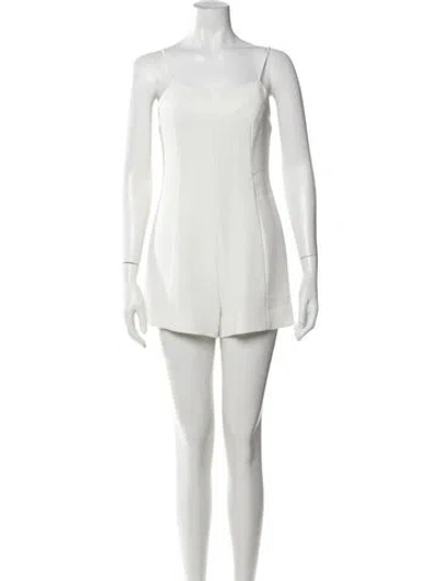 Pre-owned L'agence V-neck Romper In White
