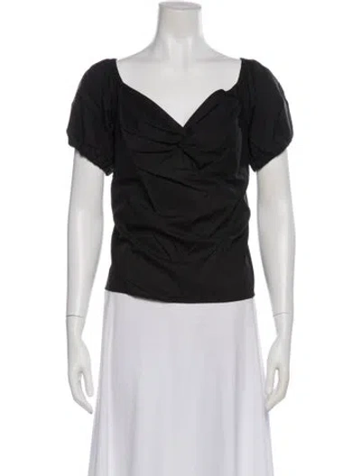 Pre-owned L'agence V-neck Short Sleeve Blouse W/ Tags In Gray