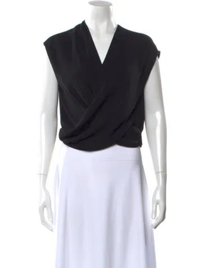 Pre-owned L'agence V-neck Sleeveless Blouse In Black