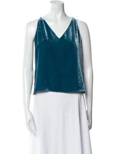 Pre-owned L'agence V-neck Sleeveless Crop Top In Multi