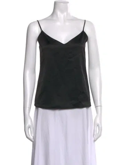 Pre-owned L'agence V-neck Sleeveless Top In Black