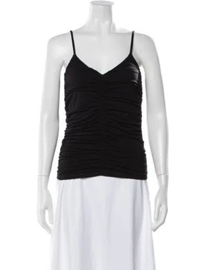 Pre-owned L'agence V-neck Sleeveless Top In Black