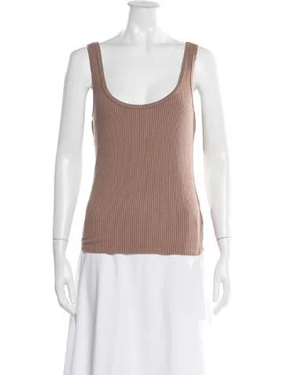 Pre-owned L'agence V-neck Sleeveless Top In Brown