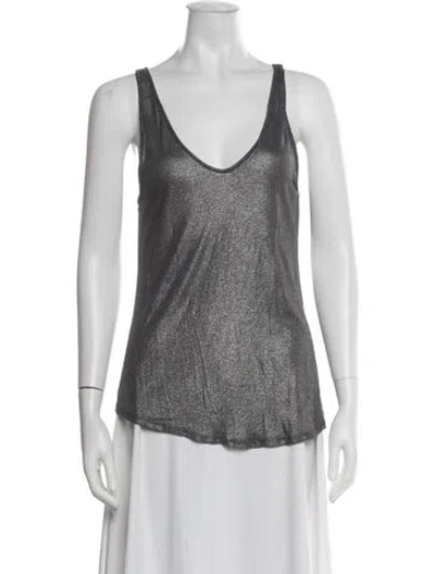 Pre-owned L'agence V-neck Sleeveless Top In Gray