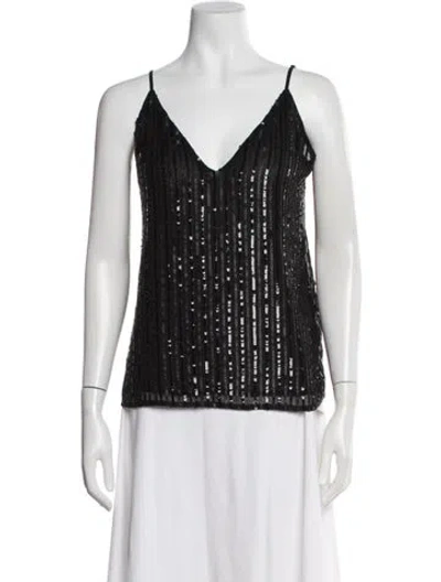 Pre-owned L'agence V-neck Sleeveless Top In Gray