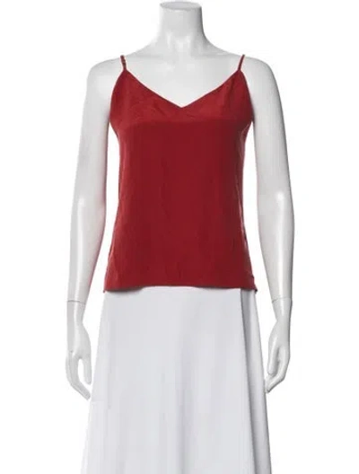 Pre-owned L'agence V-neck Sleeveless Top W/ Tags In Red