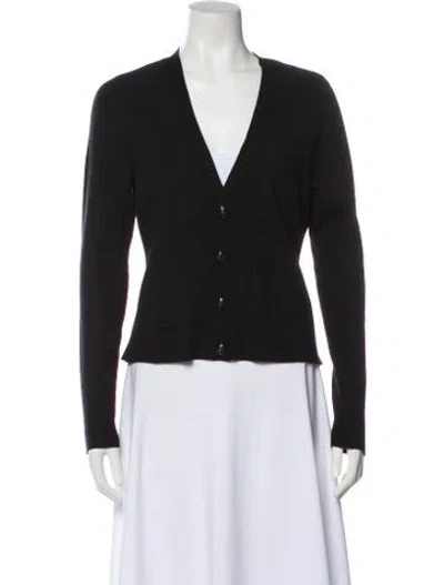 Pre-owned L'agence V-neck Sweater In Black