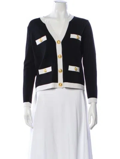 Pre-owned L'agence V-neck Sweater In Black