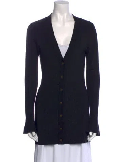 Pre-owned L'agence V-neck Sweater In Black