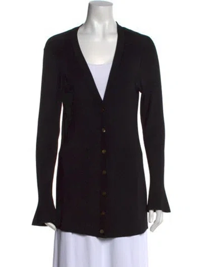 Pre-owned L'agence V-neck Sweater In Black