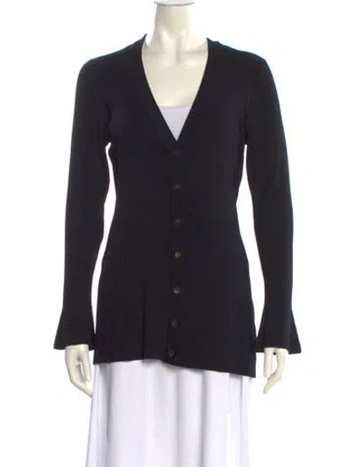 Pre-owned L'agence V-neck Sweater In Black