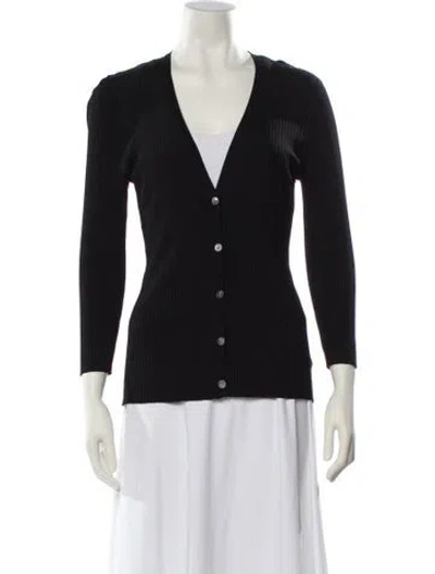 Pre-owned L'agence V-neck Sweater In Black