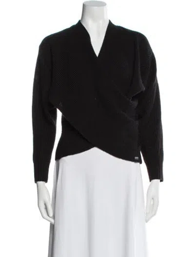 Pre-owned L'agence V-neck Sweater In Black