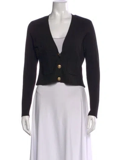 Pre-owned L'agence V-neck Sweater In Black