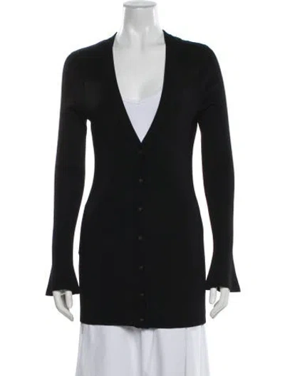 Pre-owned L'agence V-neck Sweater In Black