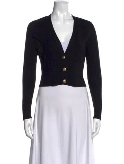 Pre-owned L'agence V-neck Sweater In Black