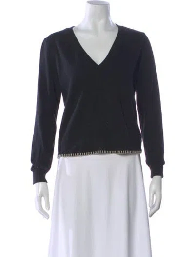 Pre-owned L'agence V-neck Sweater In Black