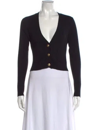 Pre-owned L'agence V-neck Sweater In Black