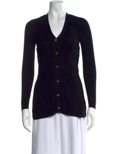 Pre-owned L'agence V-neck Sweater In Black
