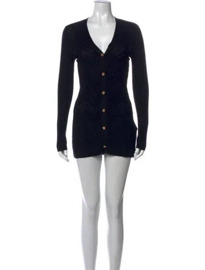 Pre-owned L'agence V-neck Sweater In Black