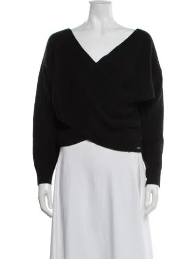 Pre-owned L'agence V-neck Sweater In Black