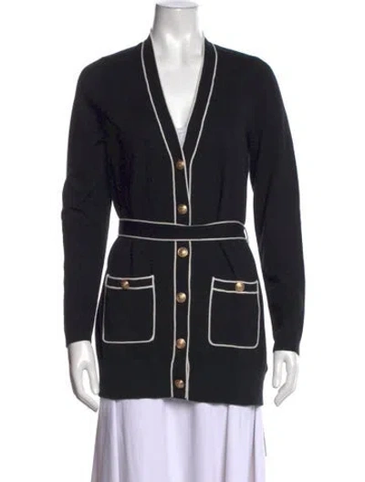 Pre-owned L'agence V-neck Sweater In Black