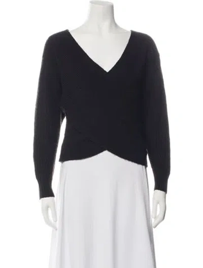 Pre-owned L'agence V-neck Sweater In Black