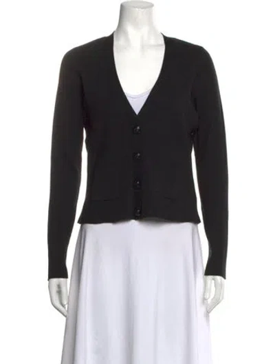 Pre-owned L'agence V-neck Sweater In Black