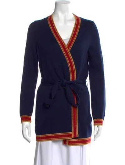 Pre-owned L'agence V-neck Sweater In Blue