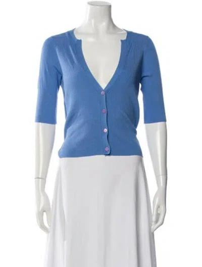 Pre-owned L'agence V-neck Sweater In Blue