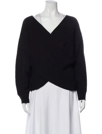 Pre-owned L'agence V-neck Sweater In Blue