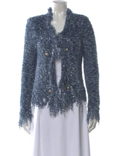 Pre-owned L'agence V-neck Sweater In Blue