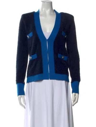 Pre-owned L'agence V-neck Sweater In Blue